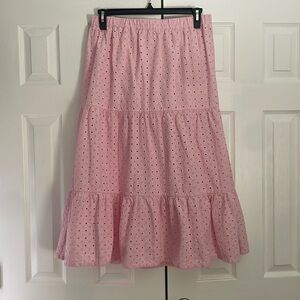 crown & ivy pink midi skirt